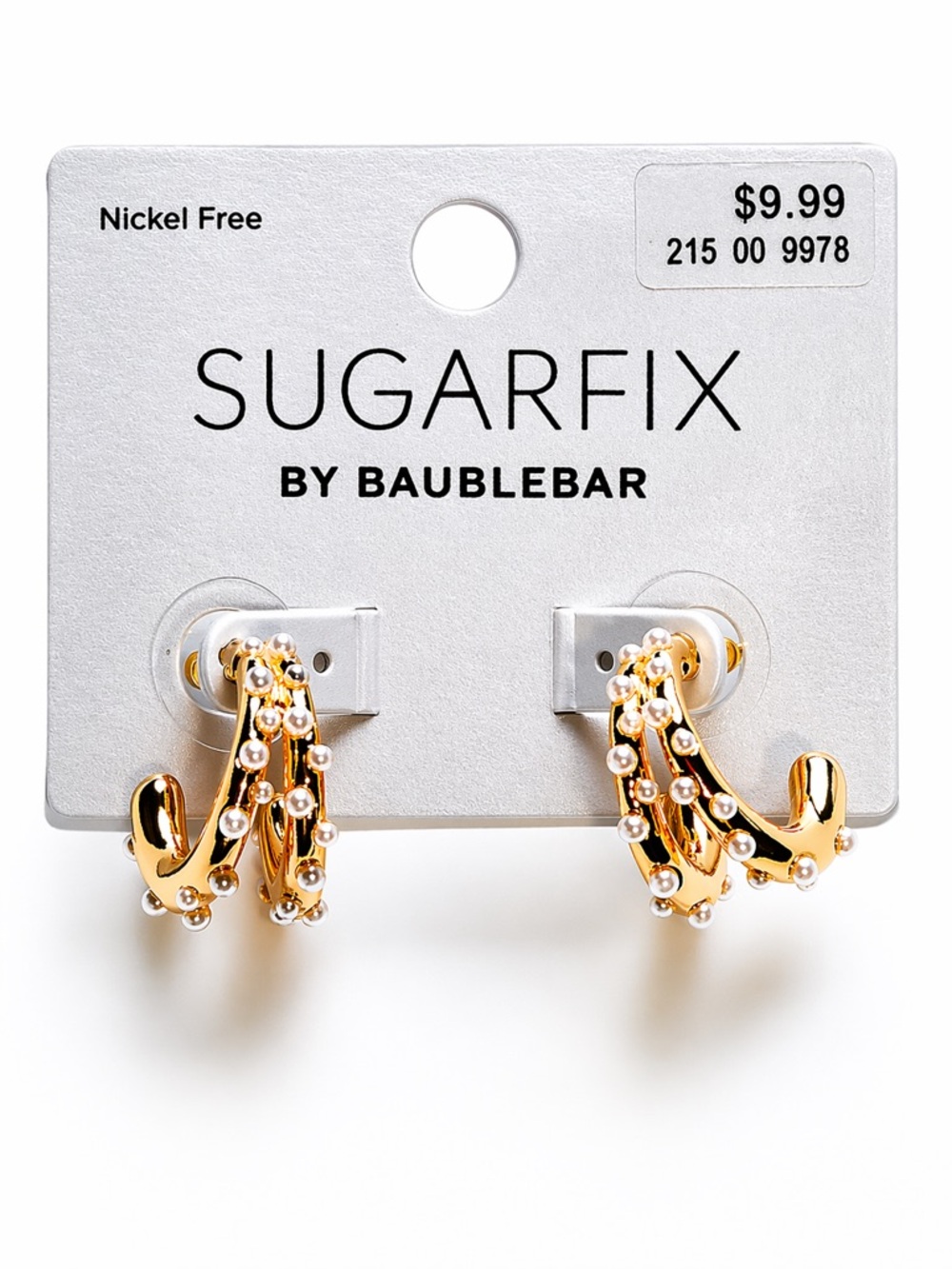 Sugarfix by BaubleBar Gold Pearl Multi-Row Hoop Earrings